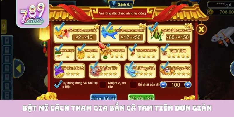Bật mí cách tham gia bắn cá tam tiên đơn giản