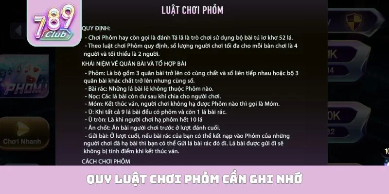 Quy luật chơi Phỏm cần ghi nhớ