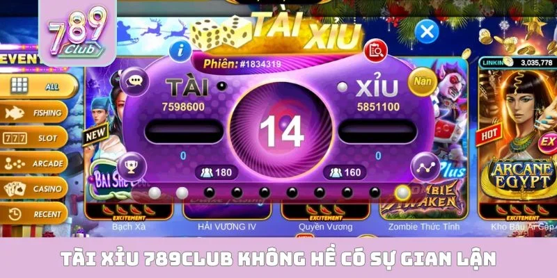 Tài xỉu 789CLUB không hề có sự gian lận